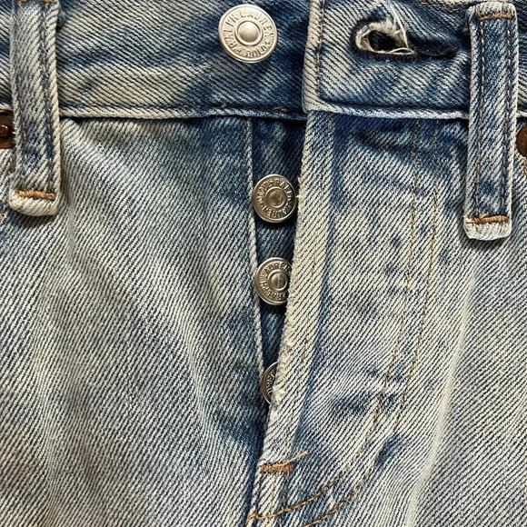 NWT Polo Ralph Lauren Midi Med Wash Cotton Distressed Denim Jean Skirt (25) - Picture 5 of 8